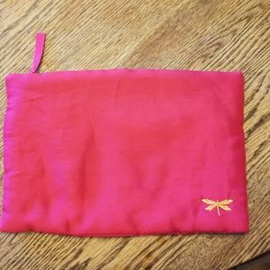 Talbots Pink Silk Zip Pouch